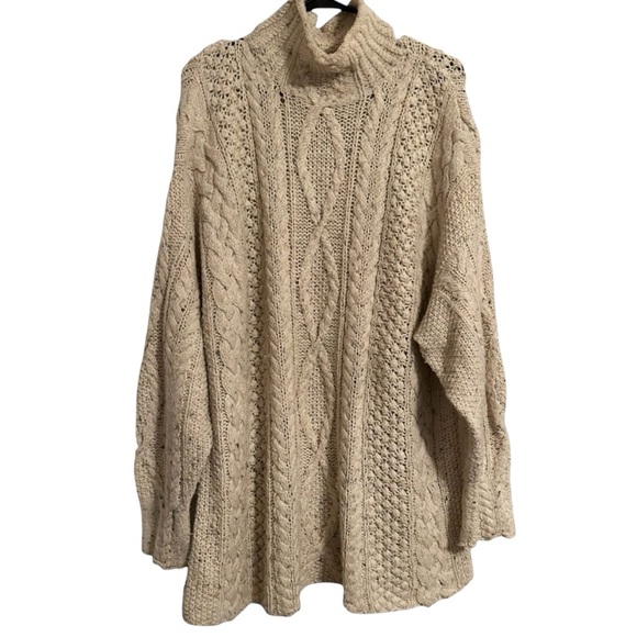 EXPRESS Tricot Vintage 90s Chunky Angora Wool Blend Fisherman’s Sweater,‎ Medium - Picture 1 of 5